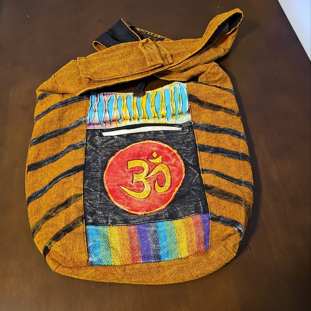 Hobo Satchel Tote Bag Om Aum Pride Tie Dye Hippy Hindu